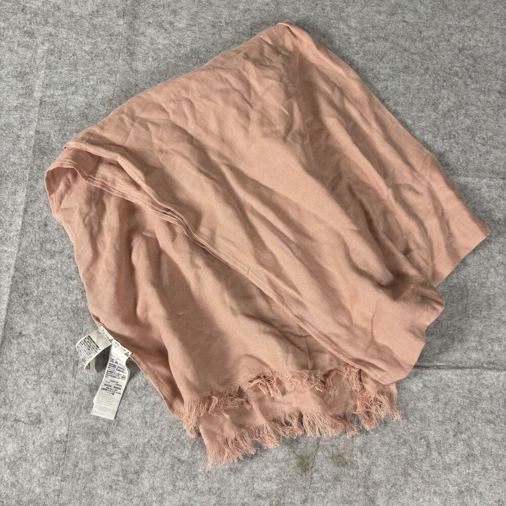 Muji 100% Cotton Scarf Stole Shawl Wrap Fringe Blush Pink 70cm x 180cm 28" x 72"